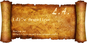 Löv Angelina névjegykártya